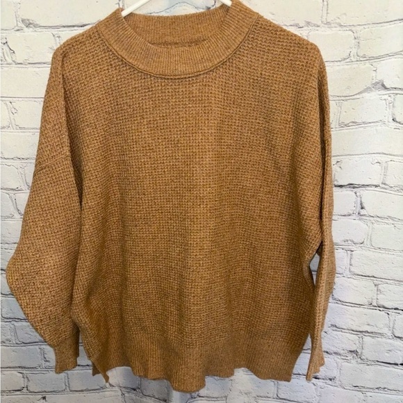 Aerie Sweater Women’s Brown Size Small Knit Long Sleeve Wool Blend Oversized - Picture 1 of 4